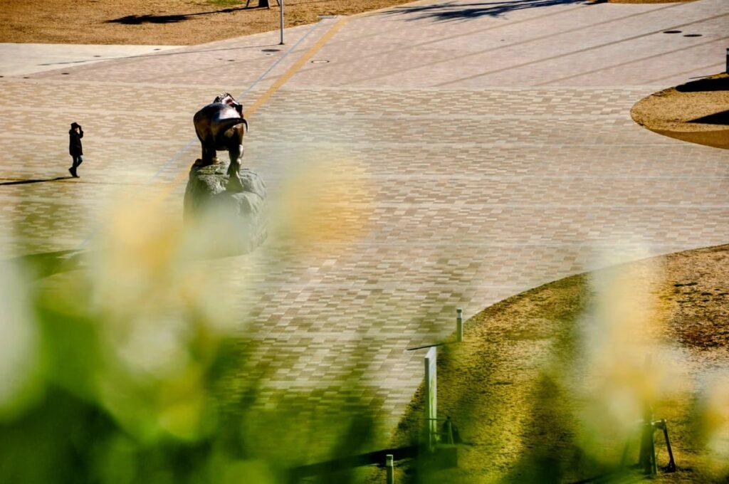 長崎のもざき恐竜パークの駐車場