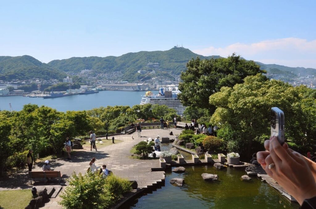 グラバー園(旧三菱第2ドックハウス)から見た景色