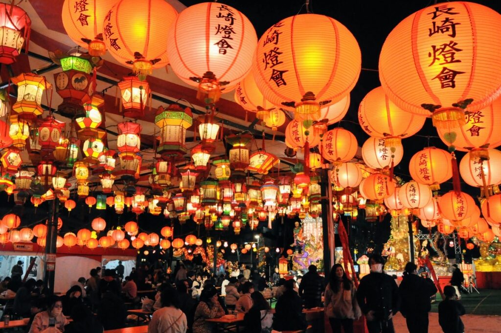 中央公園会場のランタンは圧巻です